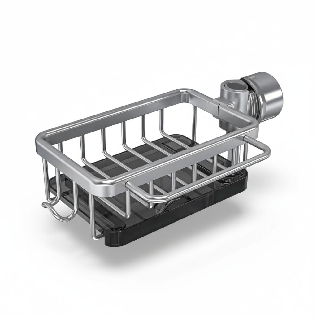 Kitchen Sink Organiser Aluminium Storage Basket Fast Drain Design