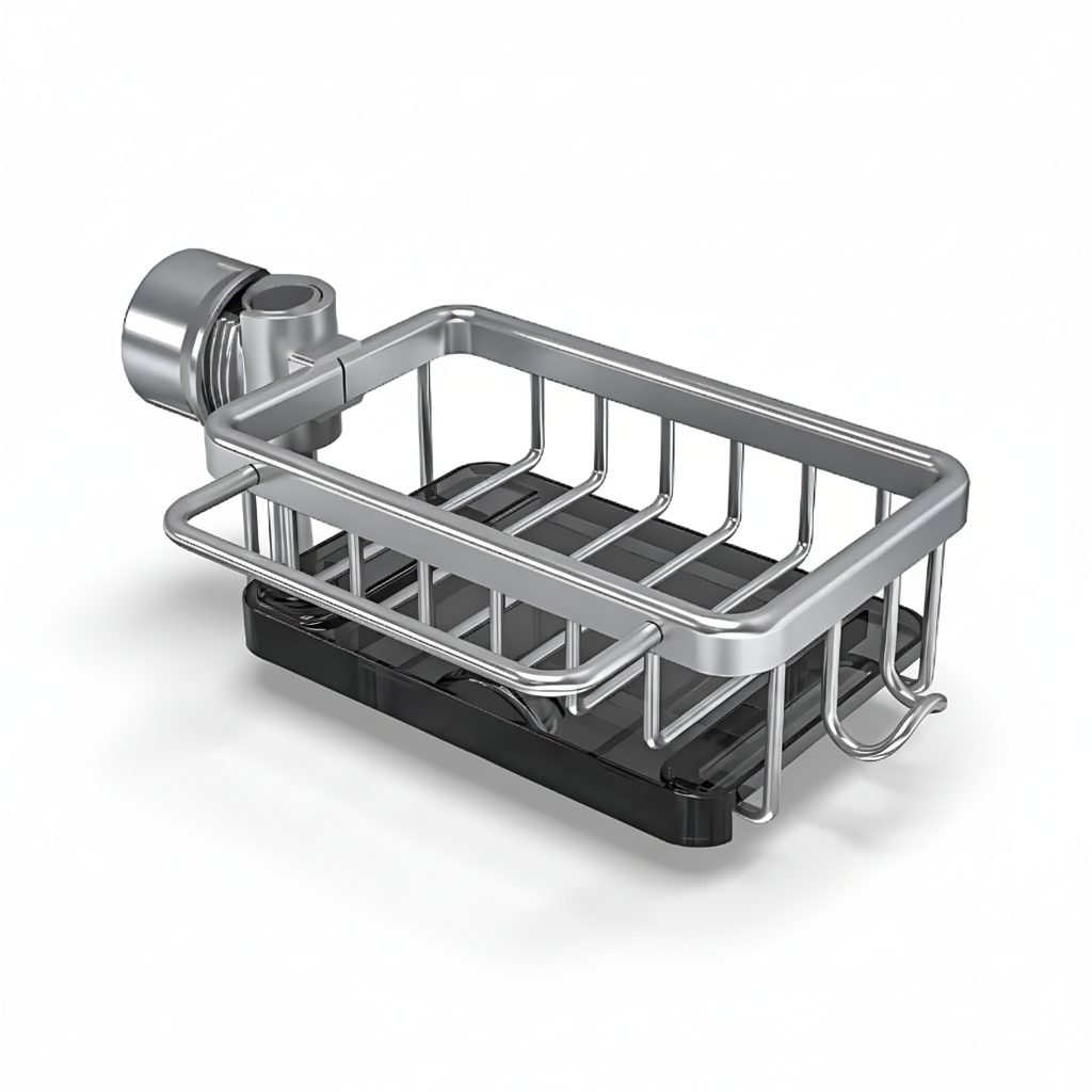 Kitchen Sink Organiser Aluminium Storage Basket Fast Drain Design
