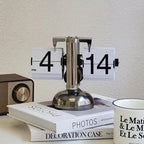 Retro Flip Desk Clock, 12-Hour Battery Operated Table Clock - product view 4