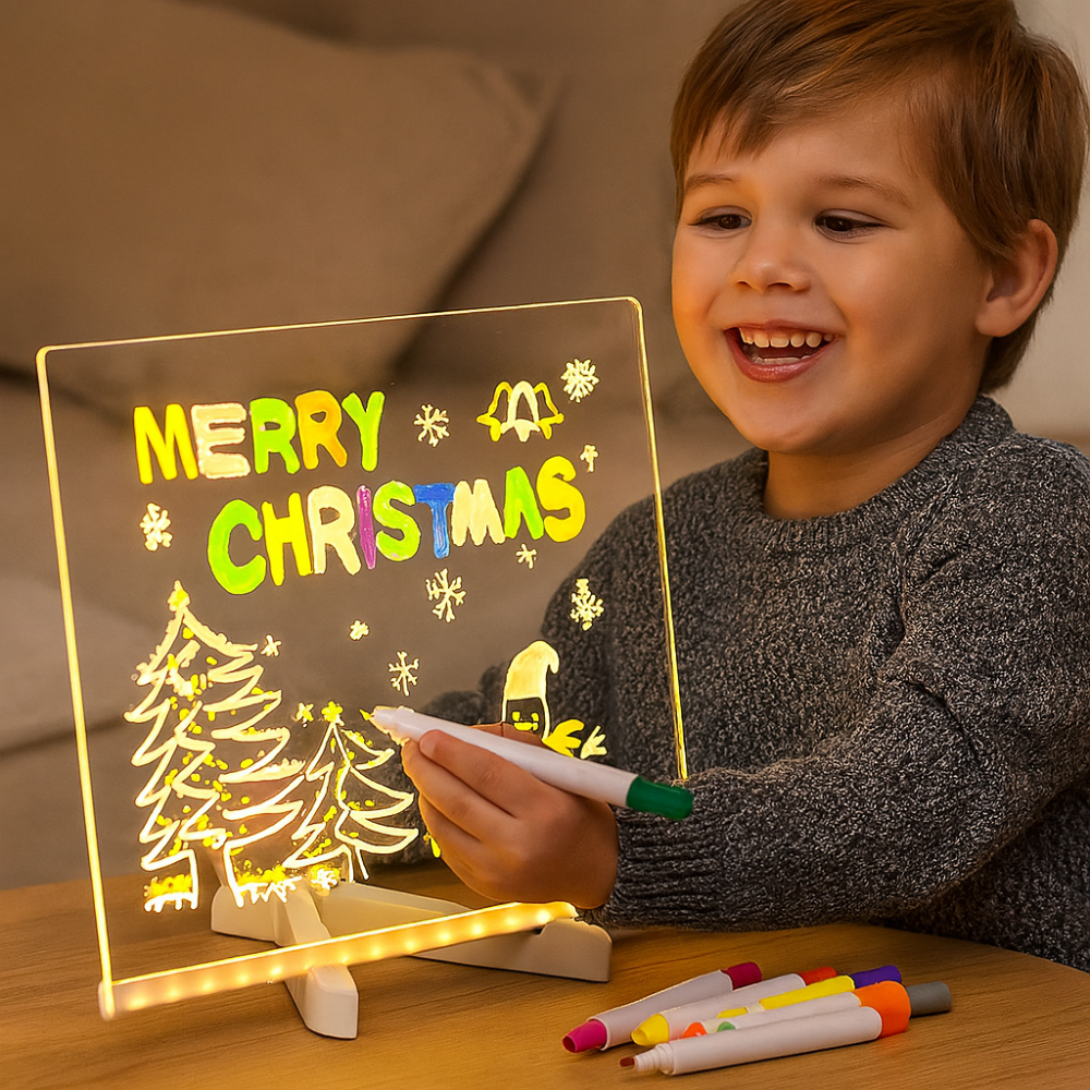 Drawing Writing Board LED Light Kids Creative Surface