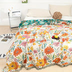 All-Season Floral Cotton Blanket for the Home - product view 2