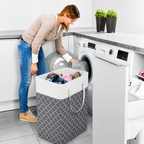 75L Waterproof Laundry Basket Foldable Fabric Clothes Hamper with Handles