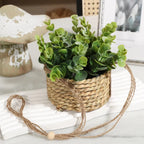 Artificial Hanging Plant in Woven Basket Pot - product view 1