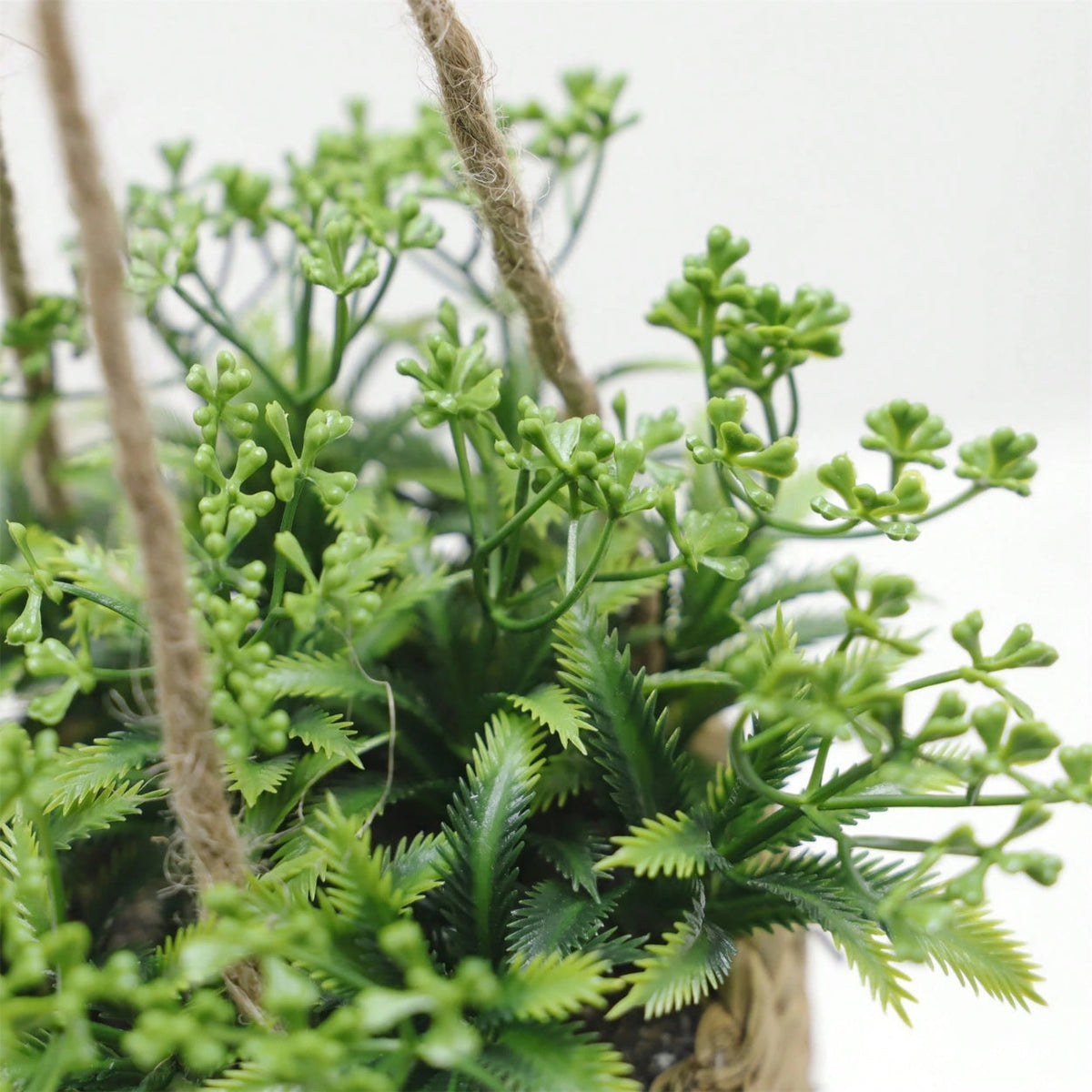 Artificial Hanging Plant in Woven Basket Pot - product view 9