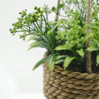 Artificial Hanging Plant in Woven Basket Pot - product view 8
