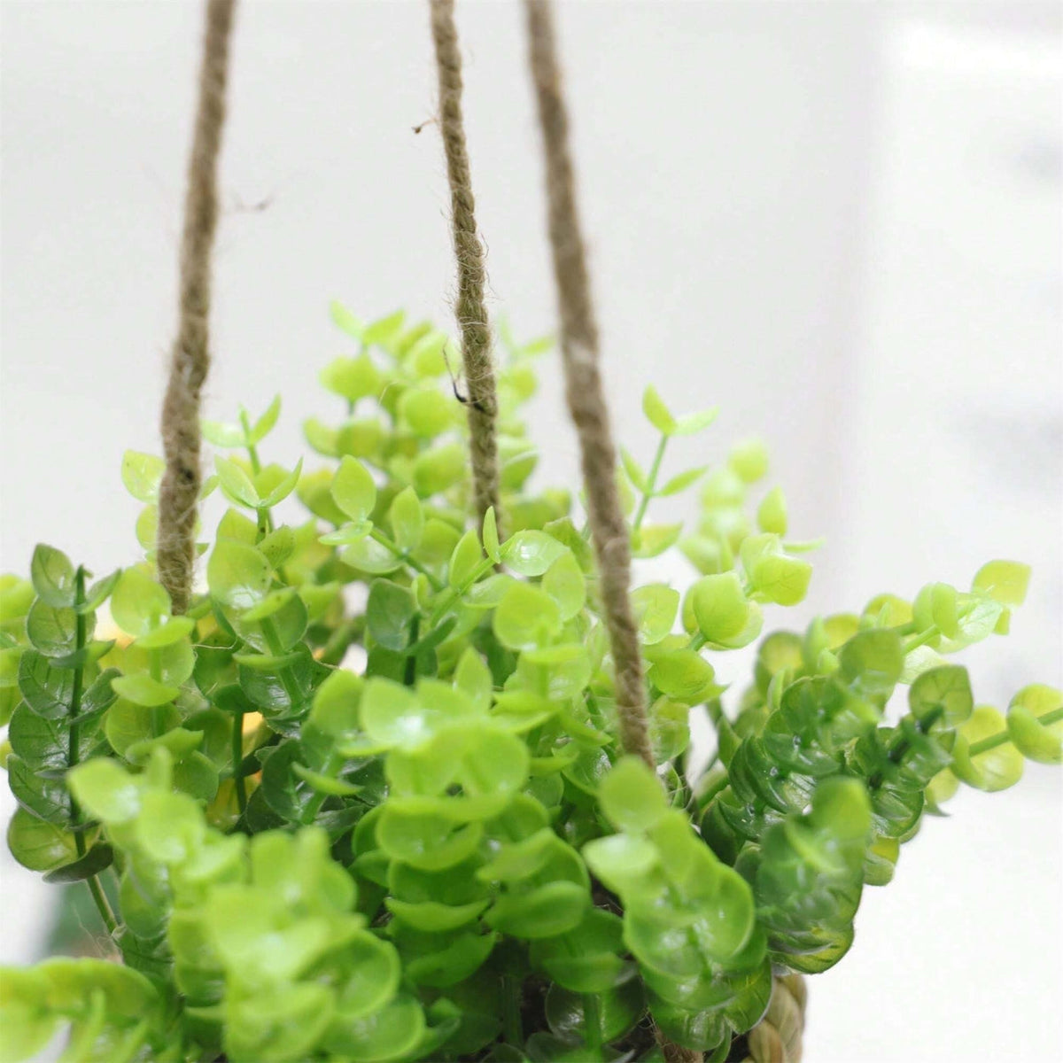 Artificial Hanging Plant in Woven Basket Pot - product view 5