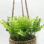 Artificial Hanging Plant in Woven Basket Pot - product view 7