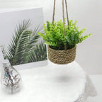 Artificial Hanging Plant in Woven Basket Pot - product view 10
