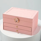 Jewelry Box Multilayer Textured Storage Organiser Display Case