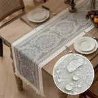 Floral Woven Tassel Table Runner – image 2