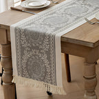Floral Woven Tassel Table Runner – image 8