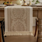 Floral Woven Tassel Table Runner – image 6
