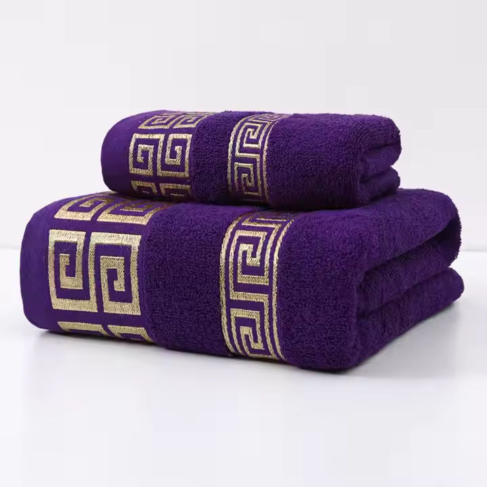 Cotton Hand and Bath Towel Set – 2 Pieces – image 9