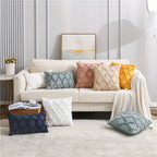 Textured Velvet Geometric Cushion Cover – image 1