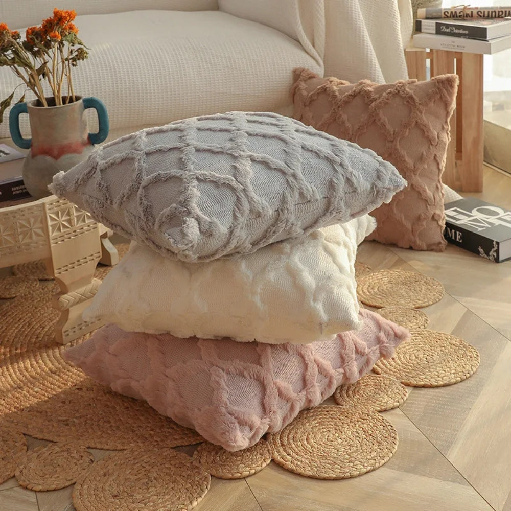 Textured Velvet Geometric Cushion Cover – image 4