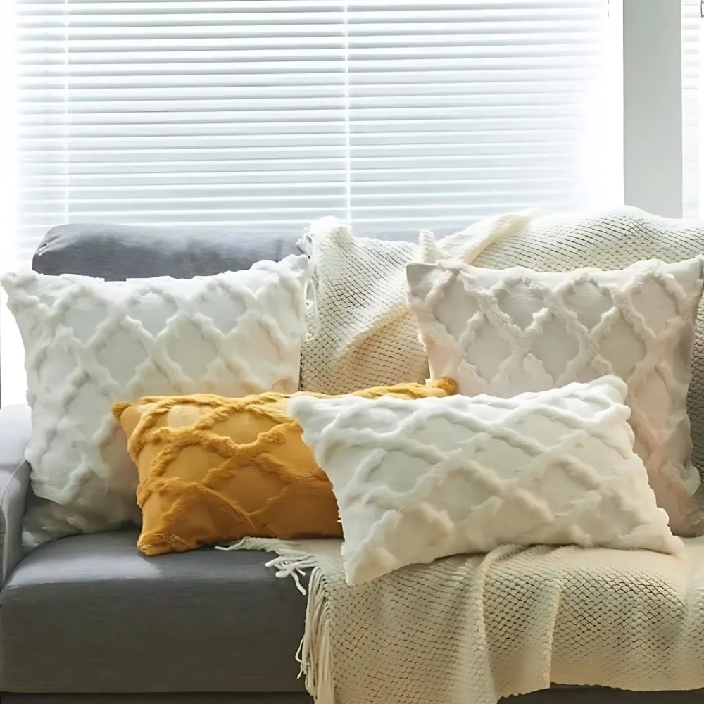 Textured Velvet Geometric Cushion Cover – image 2