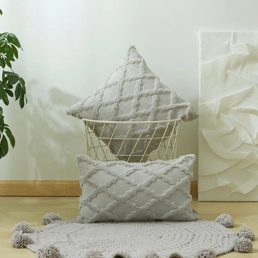 Textured Velvet Geometric Cushion Cover – image 12