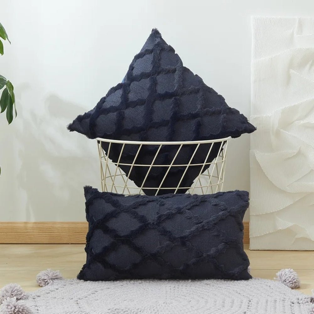 Textured Velvet Geometric Cushion Cover – image 13