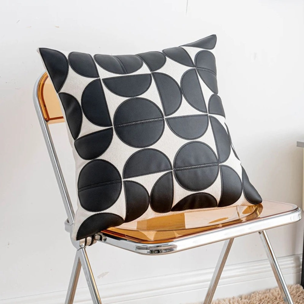 Geometric Faux Leather Cushion Cover – image 9