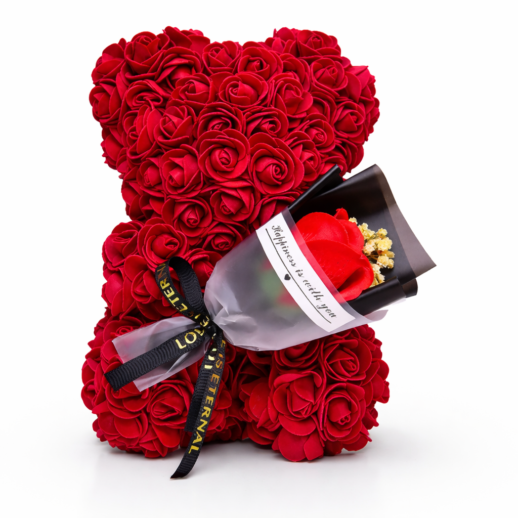 Artificial Rose Bear, Decorative Flower Gift — product view 2