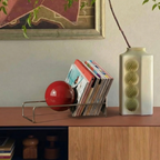 Gravity Ball Bookend, Metal and Acrylic Shelf Organiser - product view 3