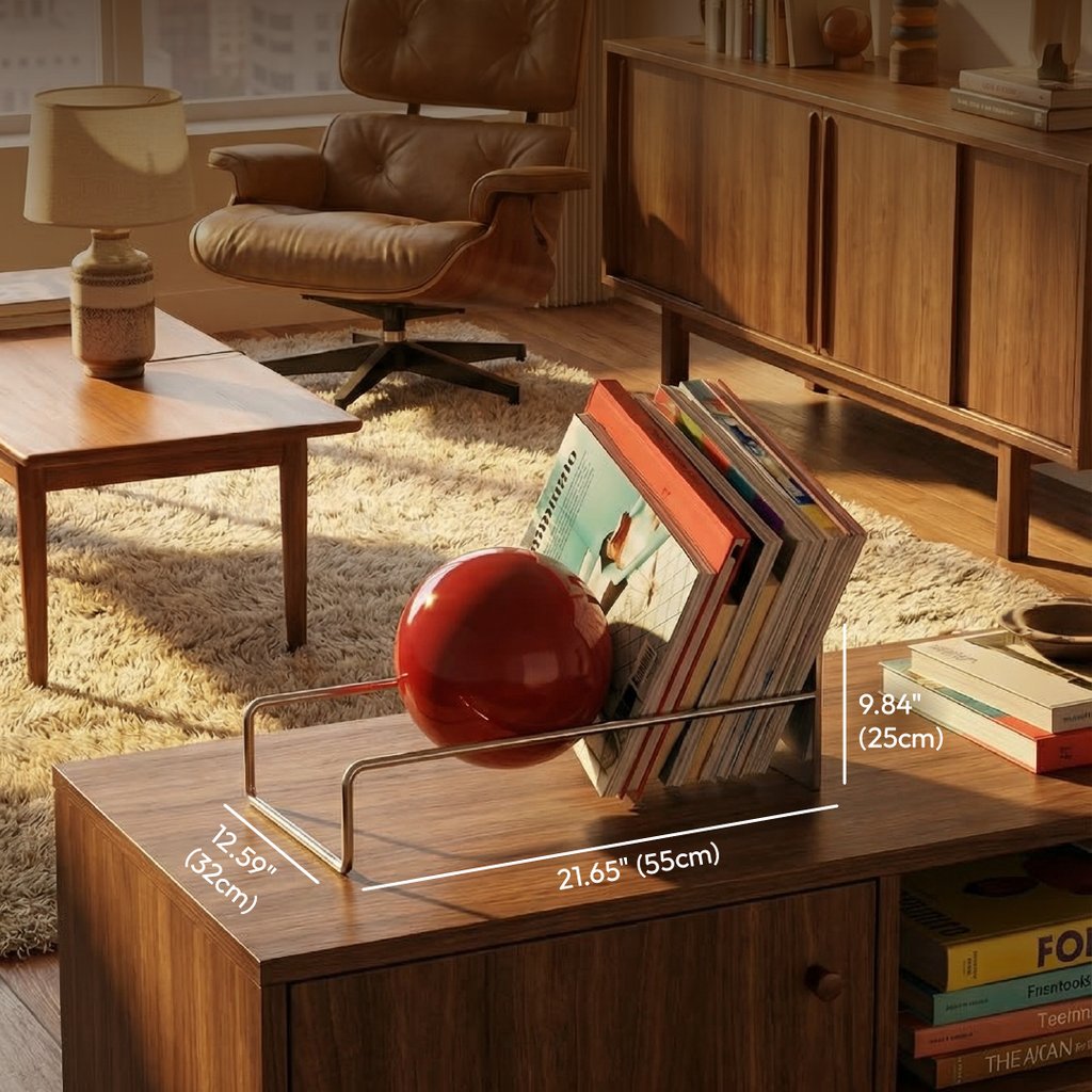 Gravity Ball Bookend, Metal and Acrylic Shelf Organiser - product view 6