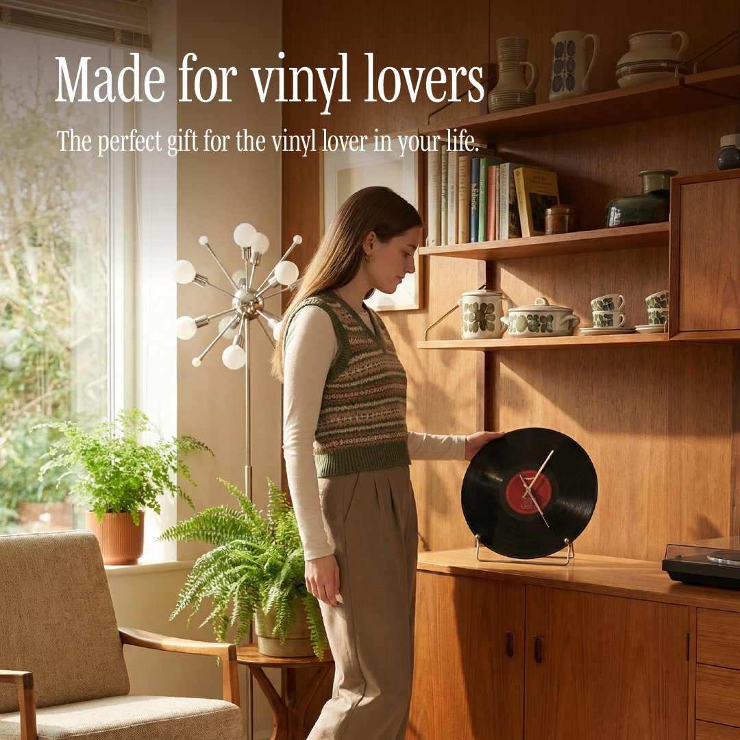 Vinyl Record Wall Clock with Silent Movement, 30 cm - product view 5