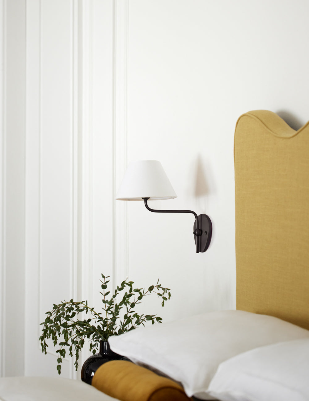 Brass Wall Sconce with Fabric Shade, Single or Double Light - view 27