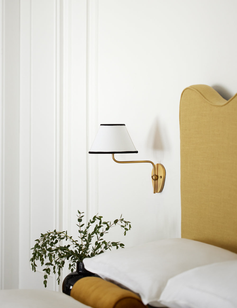 Brass Wall Sconce with Fabric Shade, Single or Double Light - view 29