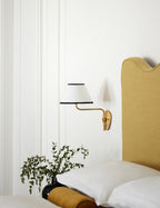Brass Wall Sconce with Fabric Shade, Single or Double Light - view 29
