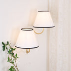 Brass Wall Sconce with Fabric Shade, Single or Double Light - view 10
