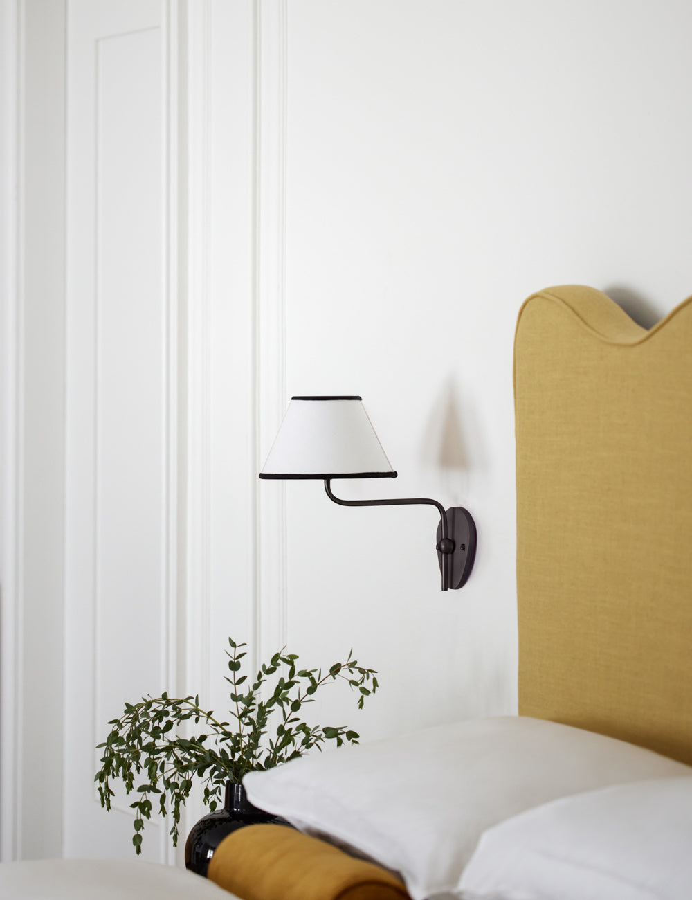 Brass Wall Sconce with Fabric Shade, Single or Double Light - view 30