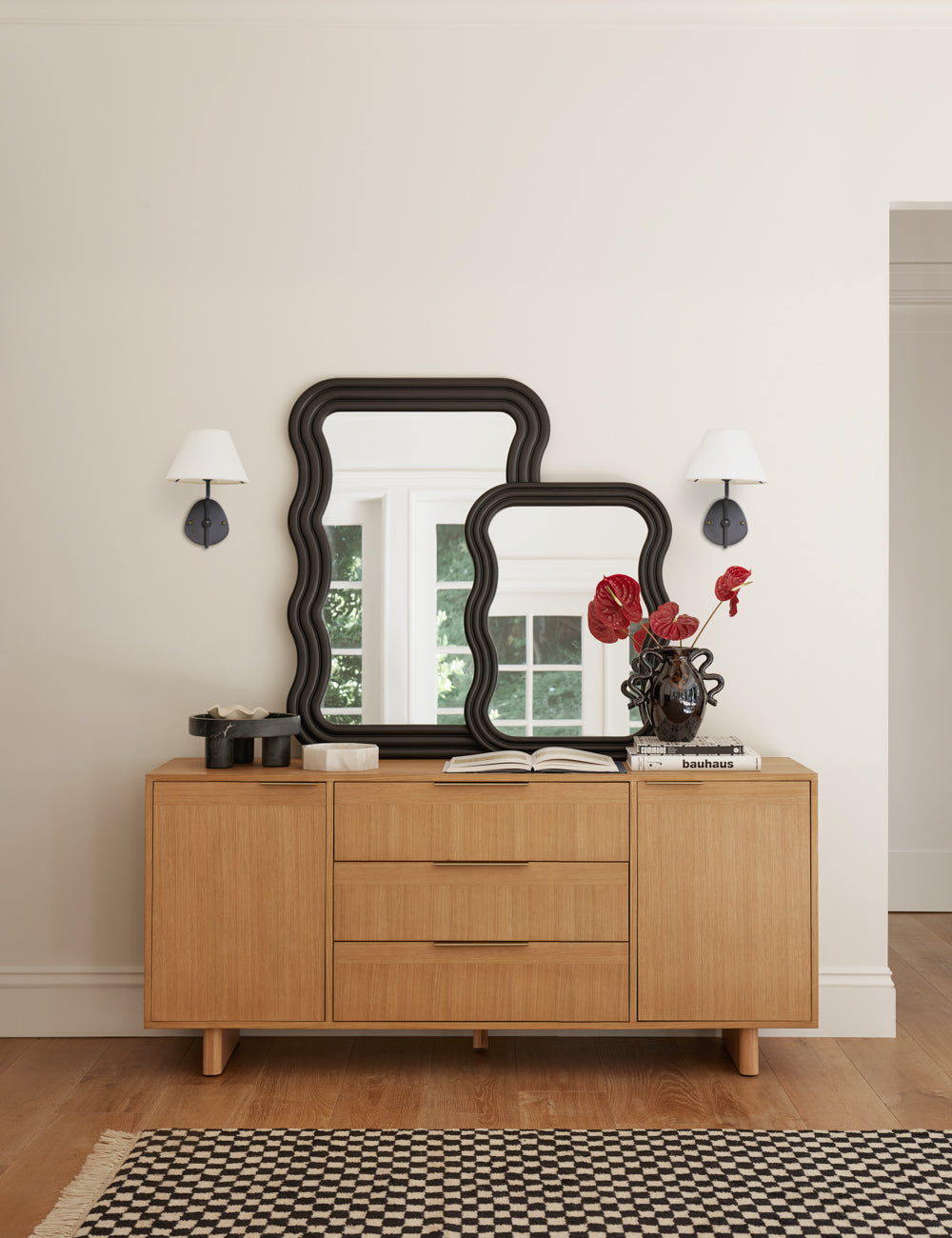 Brass Wall Sconce with Fabric Shade, Single or Double Light - view 5