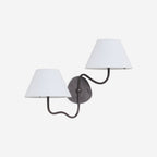 Brass Wall Sconce with Fabric Shade, Single or Double Light - view 39