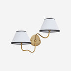 Brass Wall Sconce with Fabric Shade, Single or Double Light - view 40