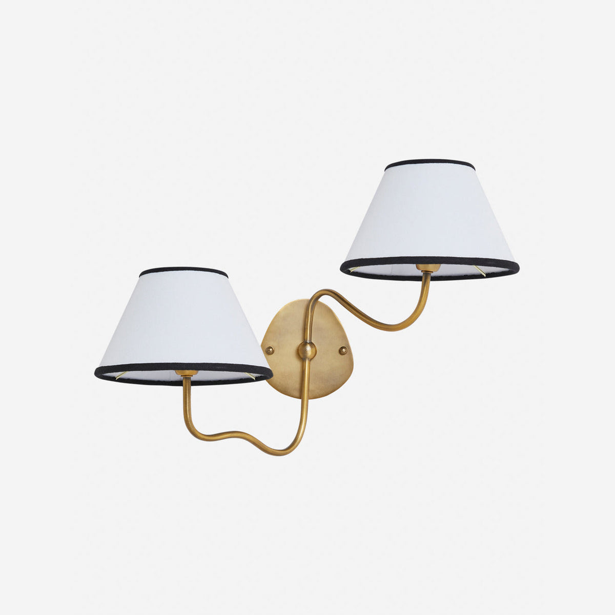 Brass Wall Sconce with Fabric Shade, Single or Double Light - view 40