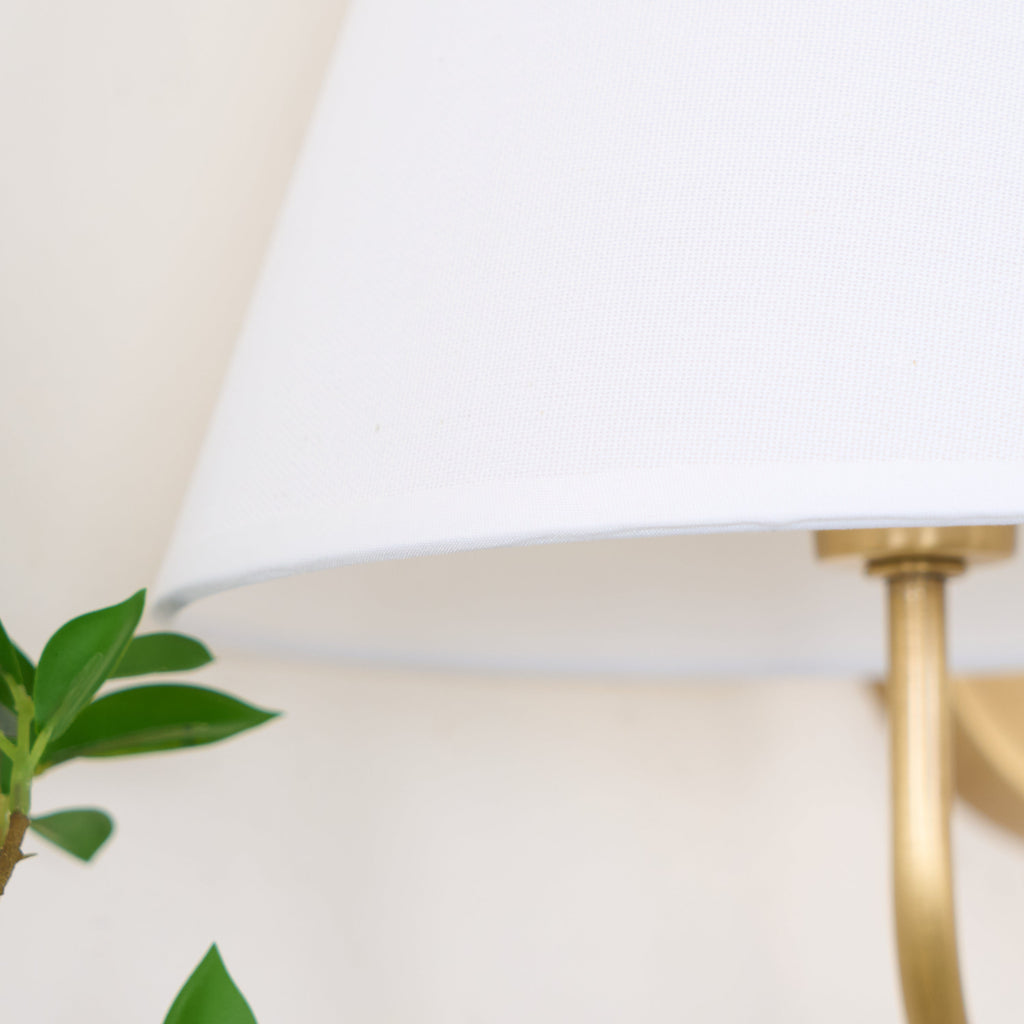 Brass Wall Sconce with Fabric Shade, Single or Double Light - view 25