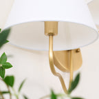 Brass Wall Sconce with Fabric Shade, Single or Double Light - view 26