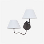Brass Wall Sconce with Fabric Shade, Single or Double Light - view 57