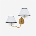 Brass Wall Sconce with Fabric Shade, Single or Double Light - view 56
