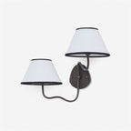 Brass Wall Sconce with Fabric Shade, Single or Double Light - view 58