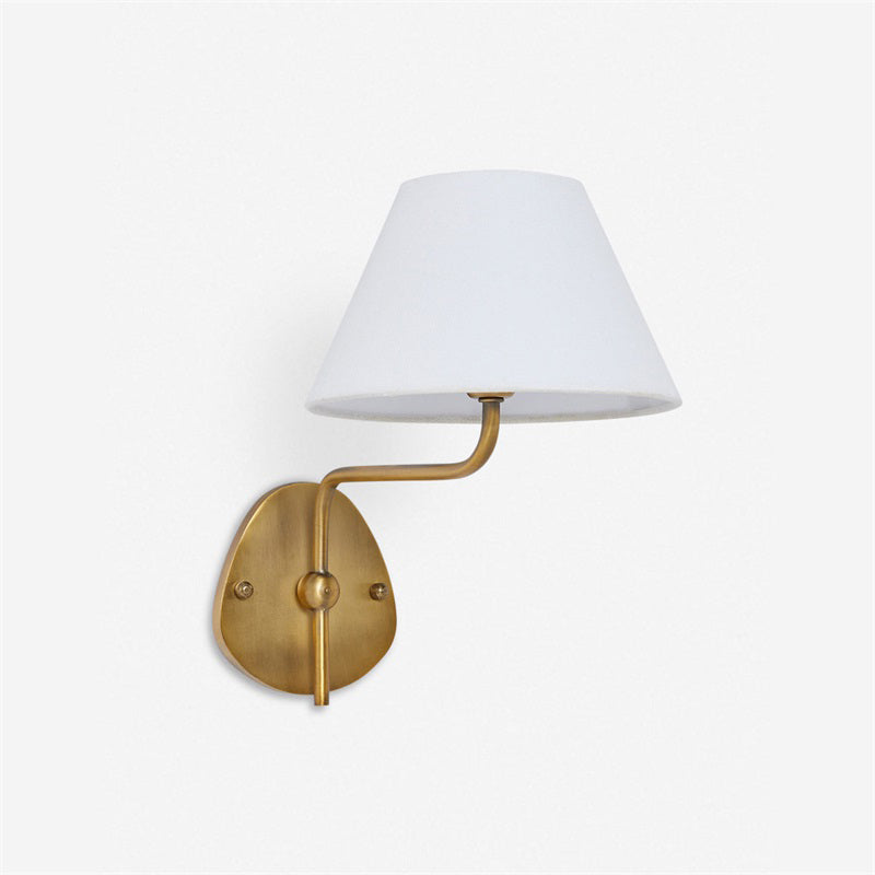 Brass Wall Sconce with Fabric Shade, Single or Double Light - view 47