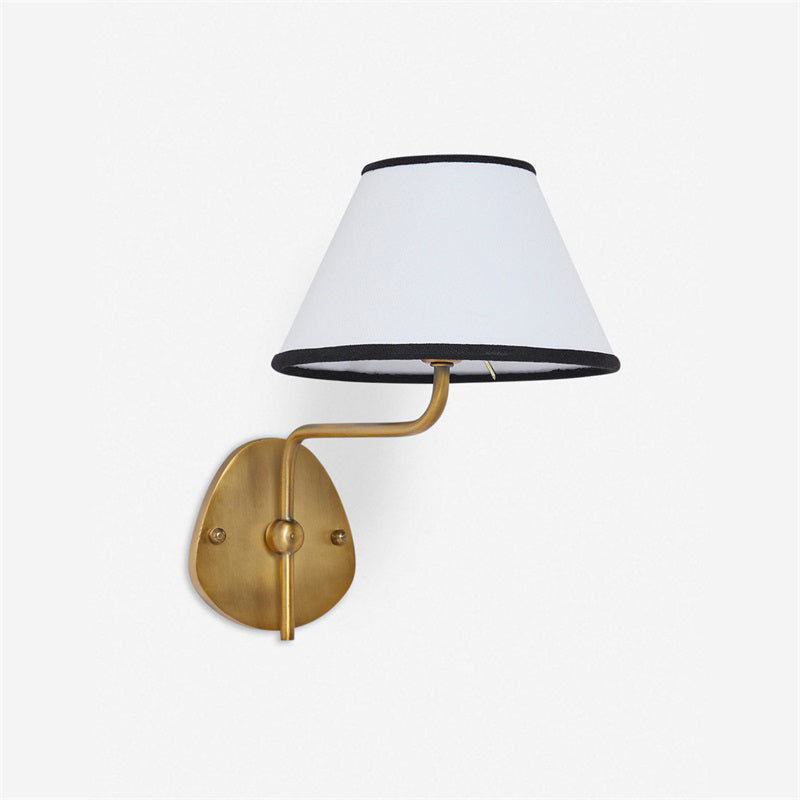 Brass Wall Sconce with Fabric Shade, Single or Double Light - view 49