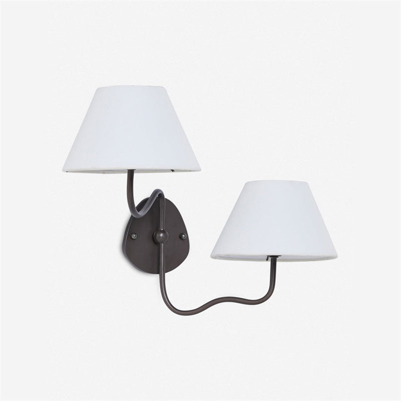 Brass Wall Sconce with Fabric Shade, Single or Double Light - view 61