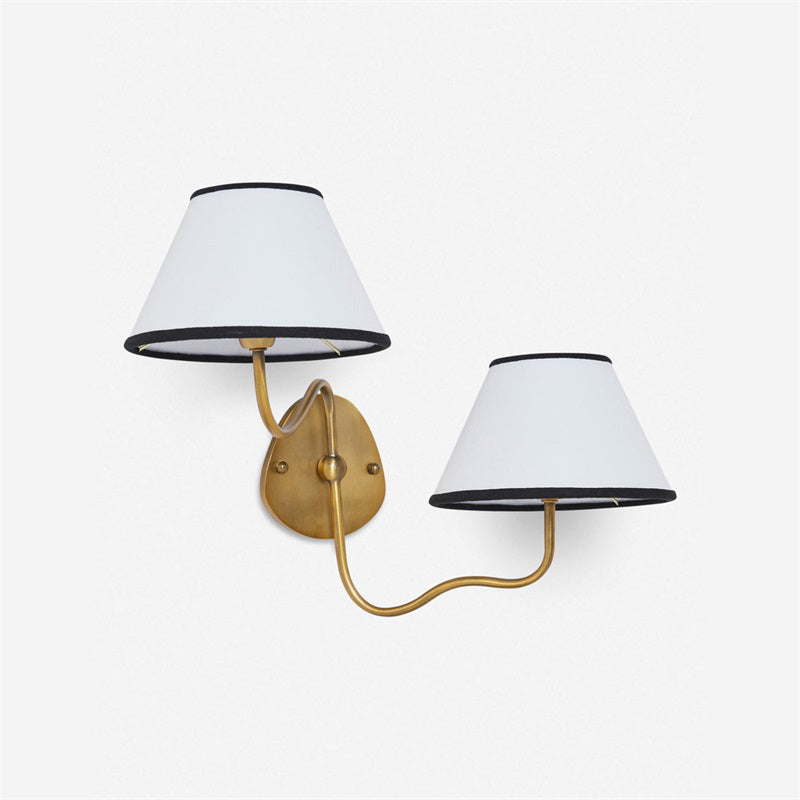 Brass Wall Sconce with Fabric Shade, Single or Double Light - view 60