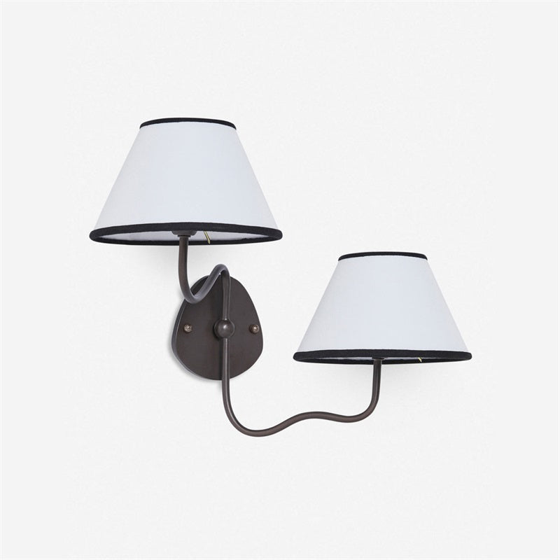 Brass Wall Sconce with Fabric Shade, Single or Double Light - view 62