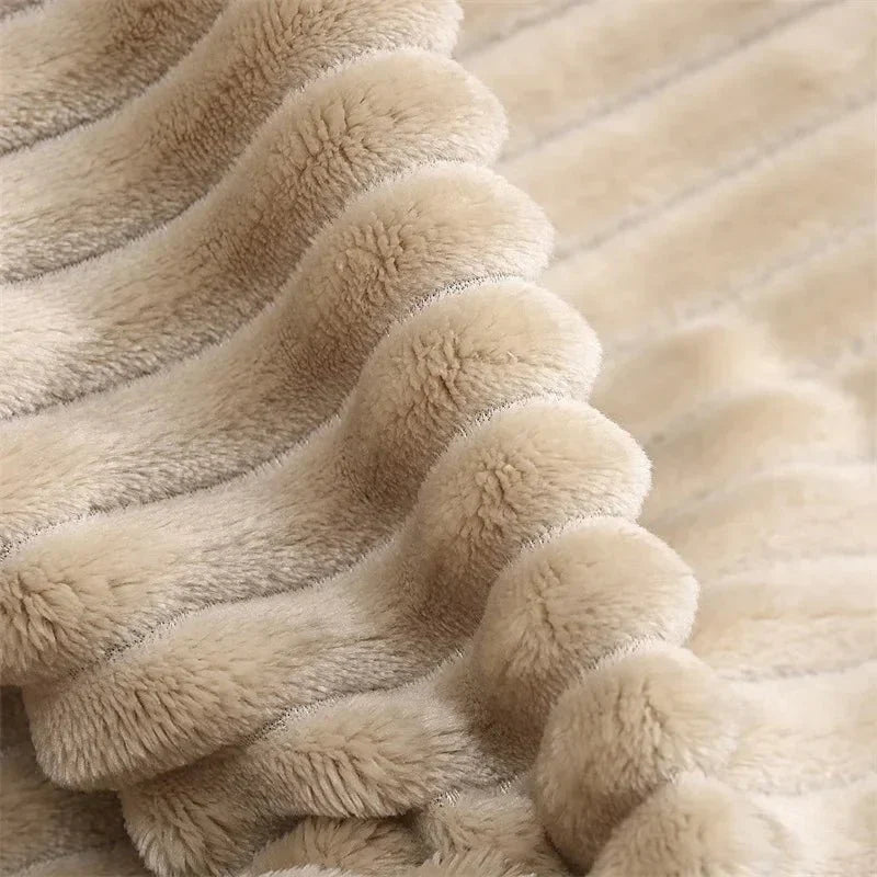 Striped Flannel Fleece Throw Blanket, Soft Machine-Washable Cover — product view 12