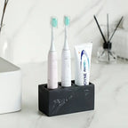 Marbled Resin Toothbrush Holder with 3 Compartments - product view 3