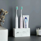 Marbled Resin Toothbrush Holder with 3 Compartments - product view 5