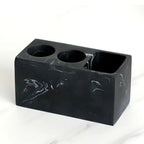 Marbled Resin Toothbrush Holder with 3 Compartments - product view 1